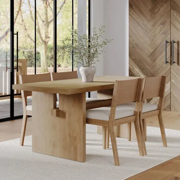 Farmhouse Dining Set 4 Chairs