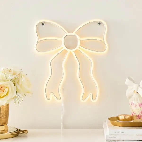 Pottery Barn Teen x LoveShackFancy Bow Neon Wall Sign