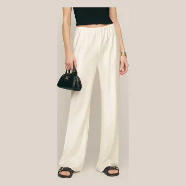 Petites Gale Satin Mid Rise Bias Pant