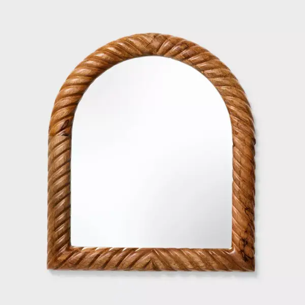 14"x16" Textured Wood Mirror