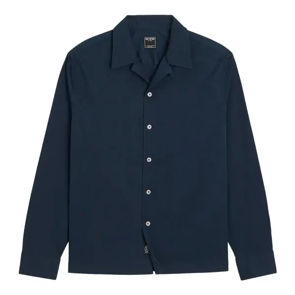 Cropped Poplin Camp Collar Shirt