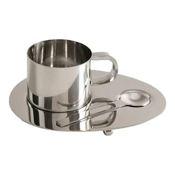 Steel Mug, Spoon and Tray Set