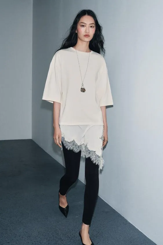 COMBINATION LACE T-SHIRT