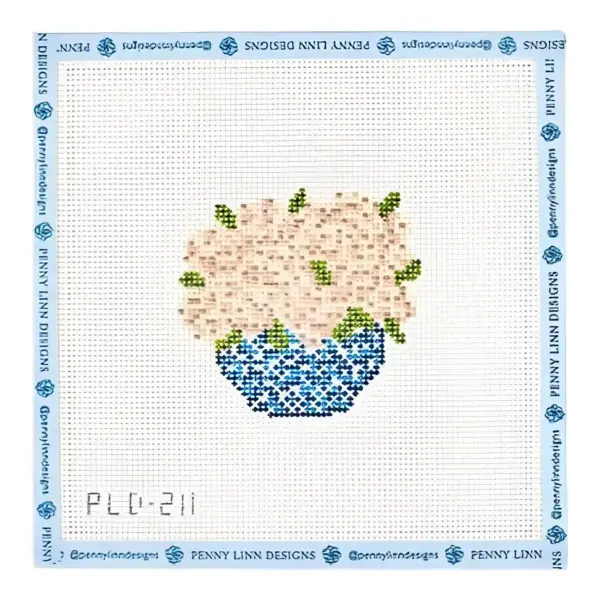 Ginger Jar Hydrangeas Needlepoint Canvas 