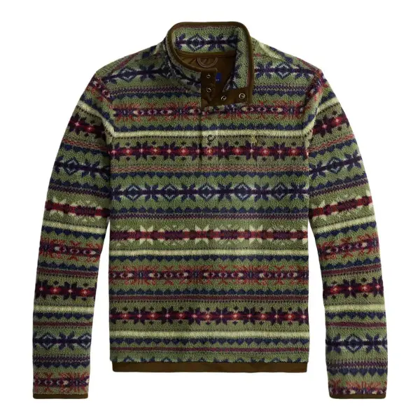 Fair Isle–Inspired Fleece Pullover