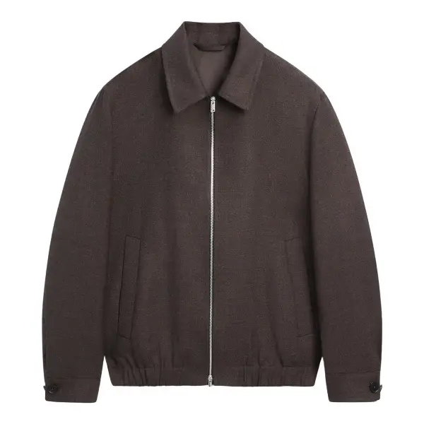 Wool Bomber Jacket with Zip