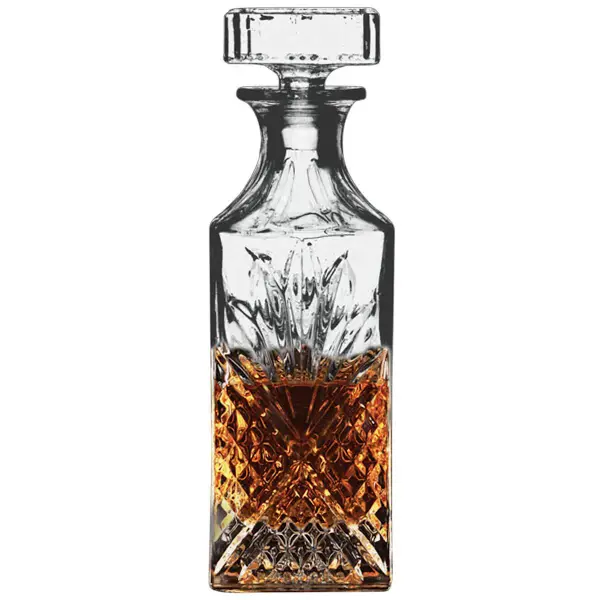 Cut Glass-Look Glass Whiskey Decanter