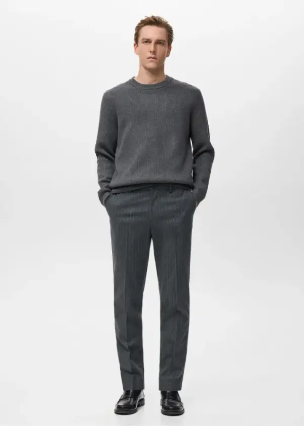 Slim-fit flannel pants - Men | MANGO USA