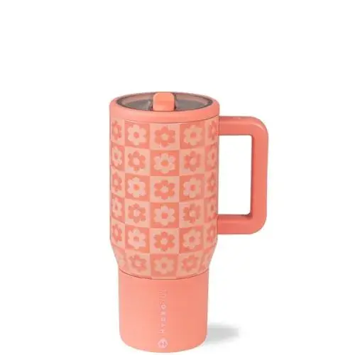HydroJug Traveler 20oz Kids Insulated Tumbler with Handle, Daisy Checkers