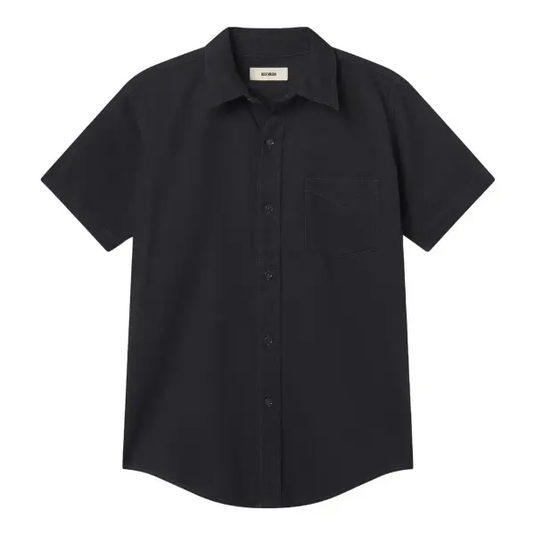Draped Twill S/S One Pocket Shirt