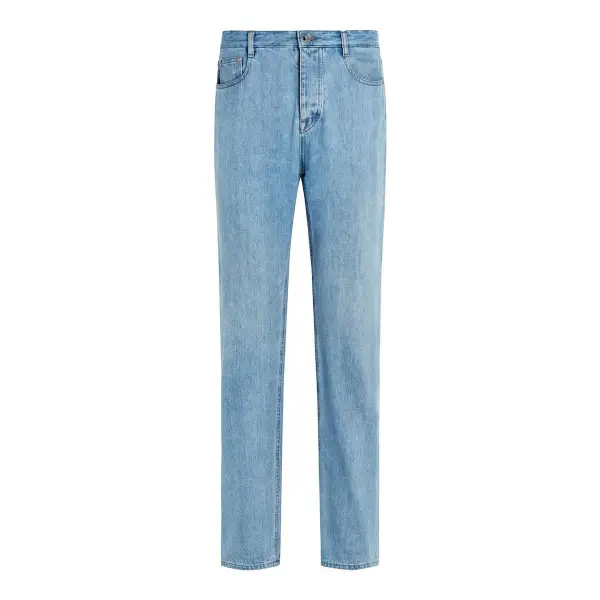 Straight Leg Pure Cotton Jeans