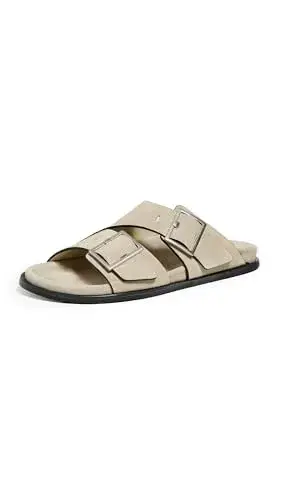 ALOHAS Women's Alba Suede Beige Leather Sandals, Suede Beige, 8-8.5 Medium US