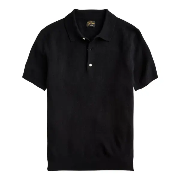 Cashmere Shorts-Sleeve Sweater-Polo
