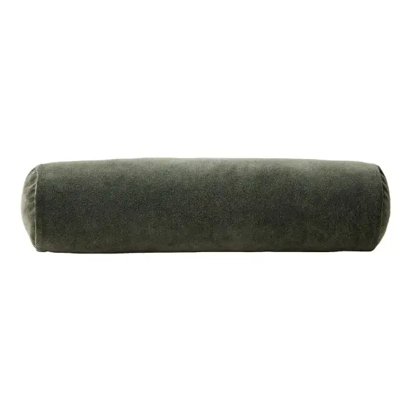 Encino Organic Cotton Stonewashed Velvet Bolster Throw Pillow 24"x6"