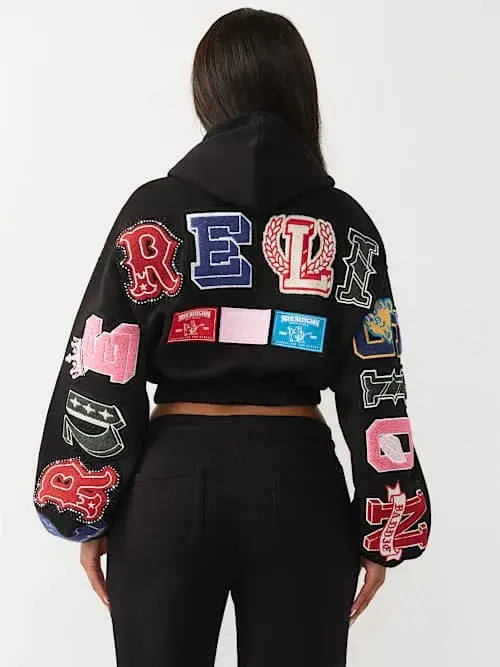 CRYSTAL PATCH GIRLFRIEND ZIP HOODIE