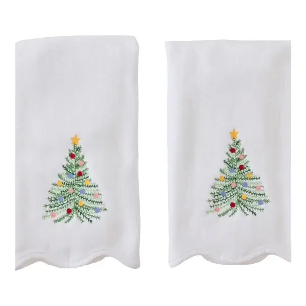 Scallop Powder Bath Towels (Pair)
