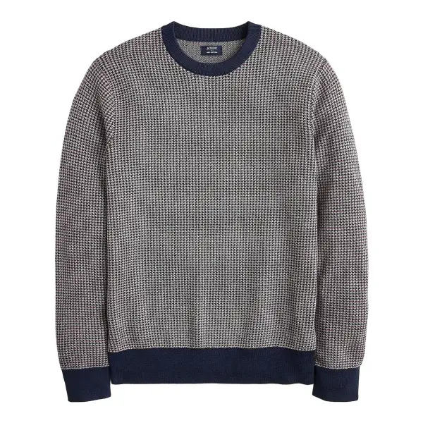Houndstooth Crewneck Sweater