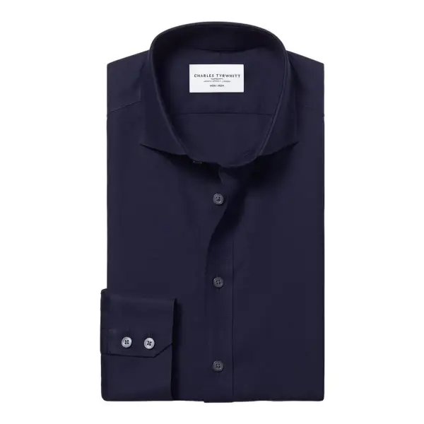 Spread Collar Non-Iron Twill Shirt
