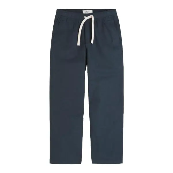 Linen-Blend Loose Pull-On Pants