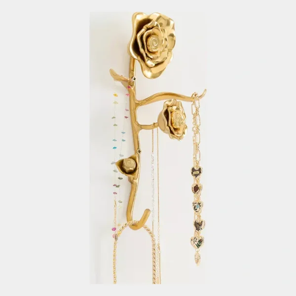 Brass Rose Jewelry Rack