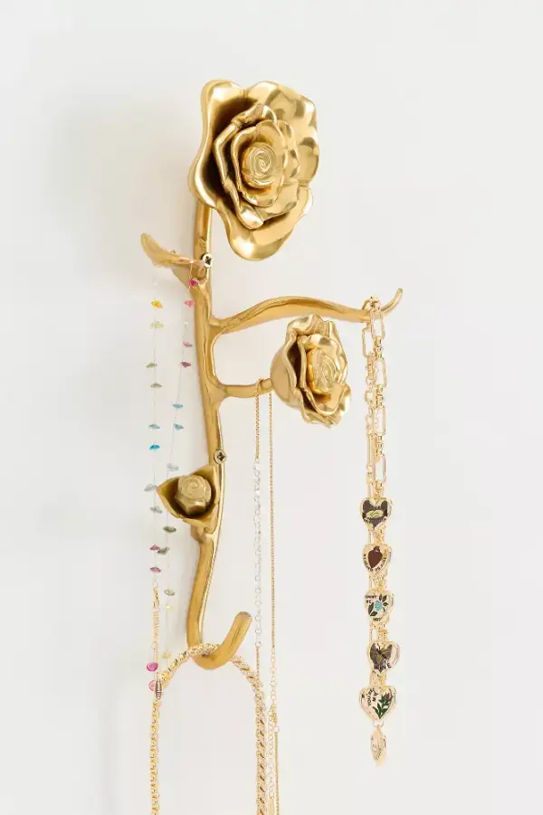 Brass Rose Jewelry Rack