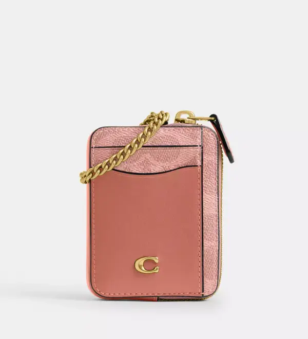 Essential Chain Card Case In Signature Canvas