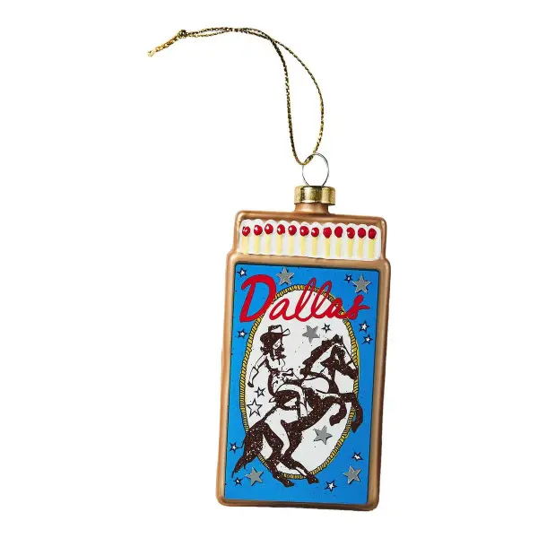 New York Destination Matchbook Glass Ornament
