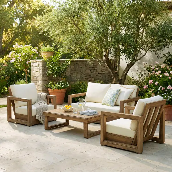 Donnie 4 Piece Sofa Seating Group with Cushions
