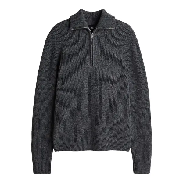 Regular-Fit Half-Zip Wool Polo Sweater