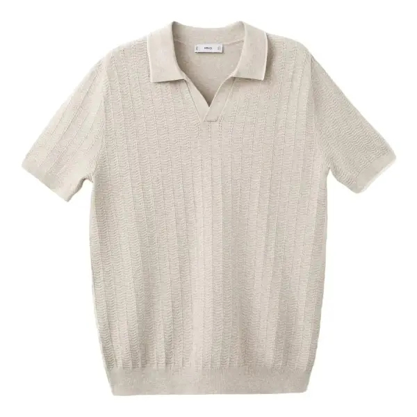 Structured Fine-Knit Polo Shirt