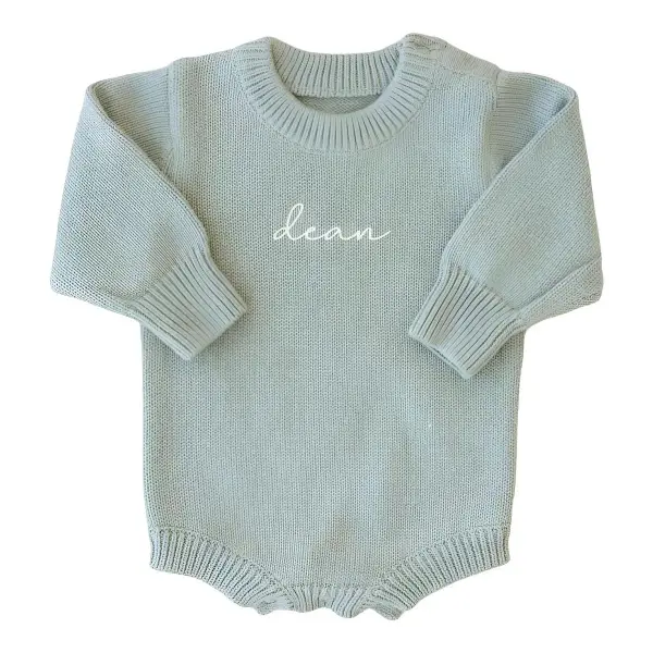 Personalized Knit Sweater Bubble Romper