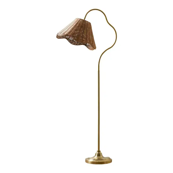 Lucinda Floor Lamp With Woven Shade