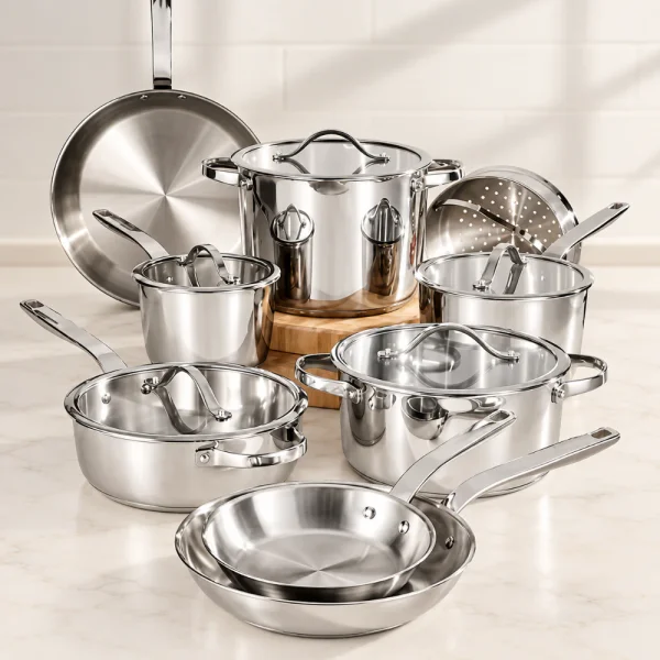 Tramontina Tempo 14-Piece Tri-Ply Base Stainless Steel Cookware Set 80154/012DS - The Home Depot