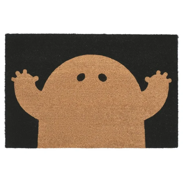 KUSTFYR Door mat - ghost pattern black/natural 2 ' 0 "x2 ' 11 "
