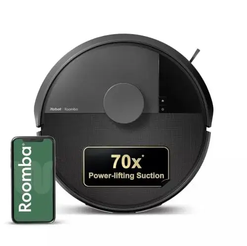 iRobot Roomba 105X Robot Vacuum, Smart LiDAR Mapping, 70X Power‑Lifting Suction, Custom Room Cleaning, App & Voice Control, Auto Recharge, Great for Homes with Pets & Kids