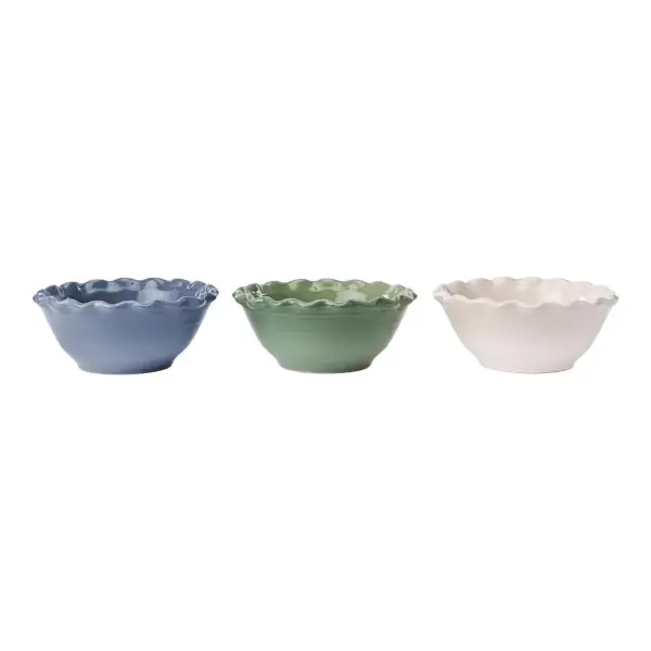 Scalloped Stoneware Bowls Set Of 3