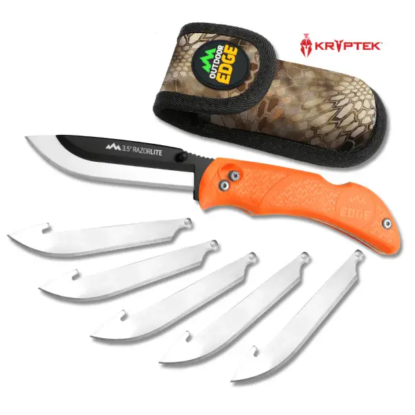 Outdoor Edge® RazorPro L 3.5" Replaceable Blade Knife - Blaze Orange