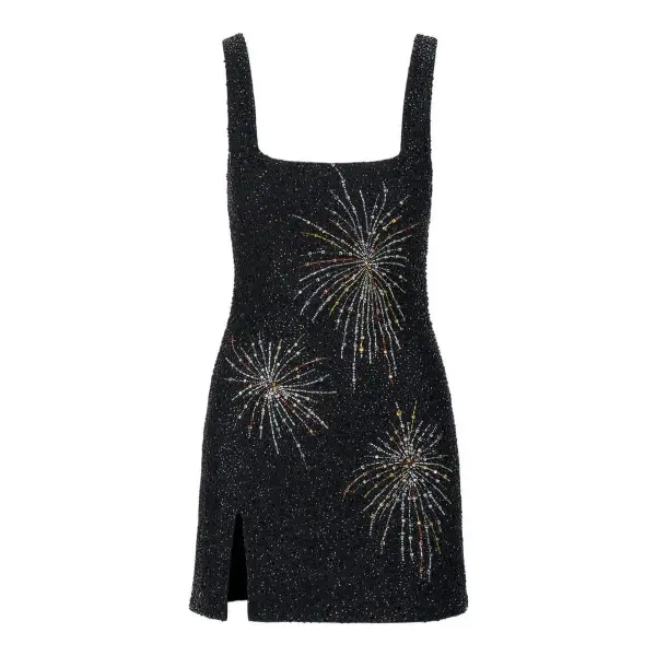 Le Sable Embellished Square Neck Minidress