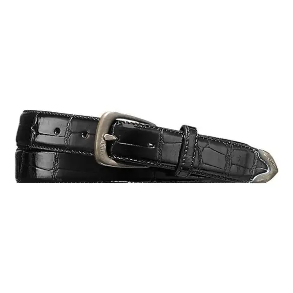 Sterling-Tipped Alligator Belt