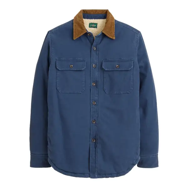 Sherpa-Lined Duck Canvas Shirt-Jacket