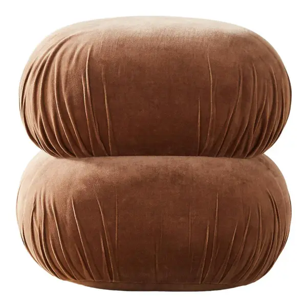 Ruched Velvet Pouf