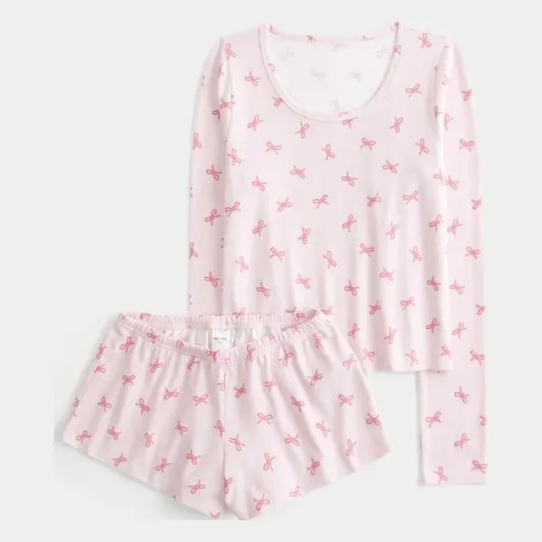 Always Cozy Long-Sleeve Scoop Top & Shorts Set