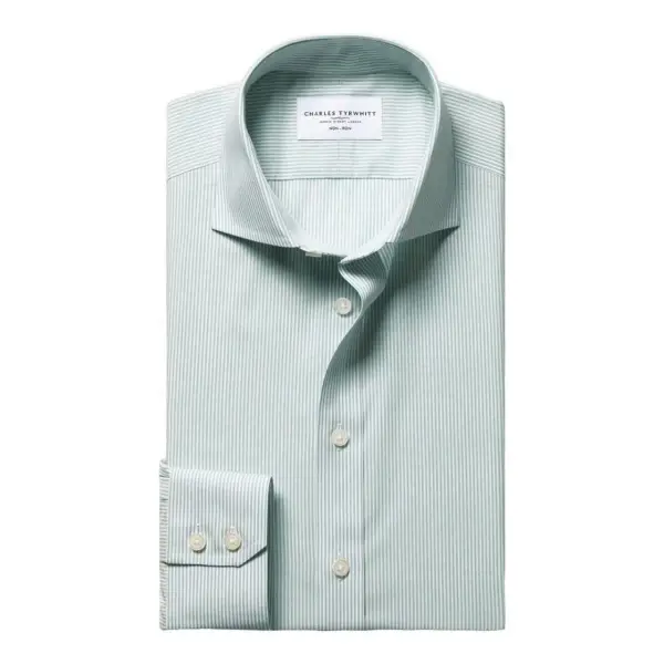 Non-Iron Stretch Poplin Bengal Stripe Shirt