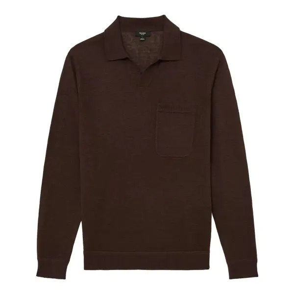 Oaklands Linen Open-Collar Regular-Fit Polo Shirt