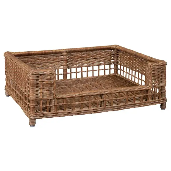 Veronica Coastal Beach Handwoven Rattan Dog Bed
