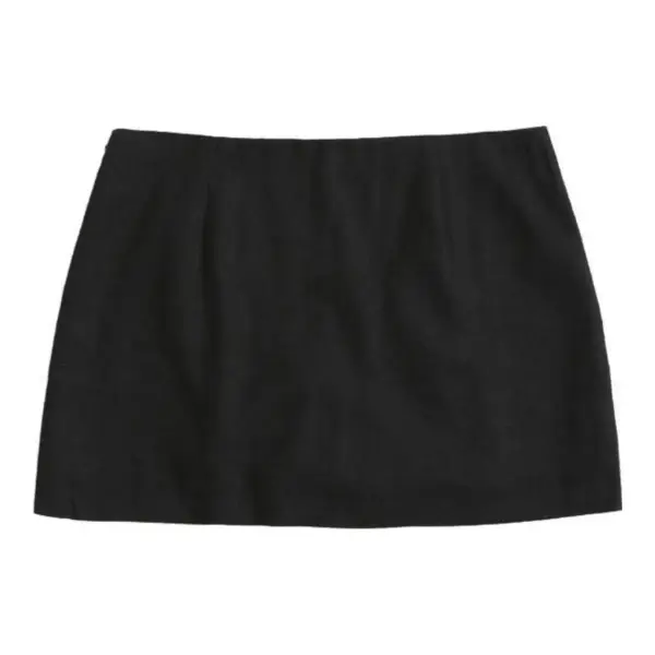 The A&F Scarlett Mid Rise Linen-Blend Mini Skort