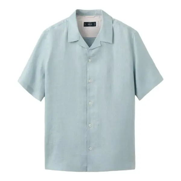 100% Linen Bowling-Collar Shirt