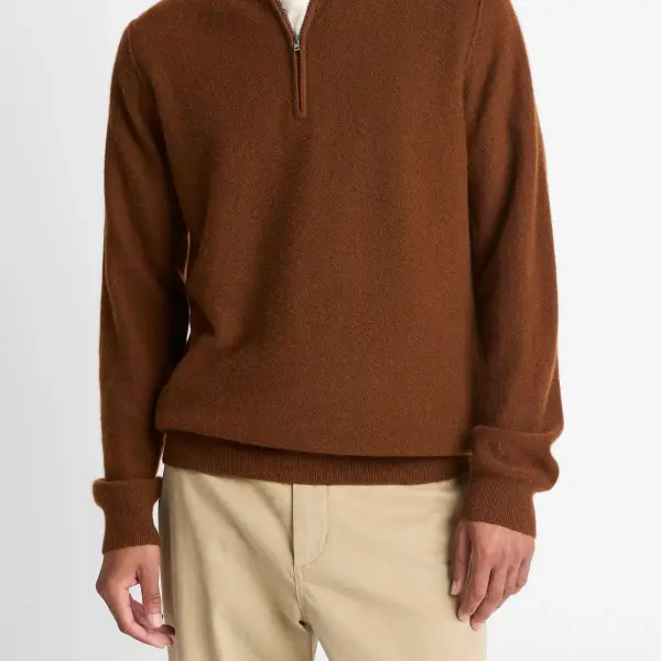 Plush Cashmere Quarter-Zip Sweater