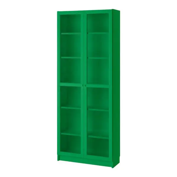 Billy/Oxberg Bookcase with Glass-Doors, 80x41x202 cm