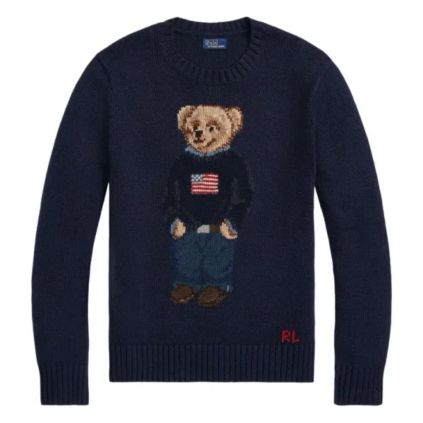 Polo Ralph Lauren Cotton-Linen Crewneck Bear Sweater | Saks Fifth Avenue